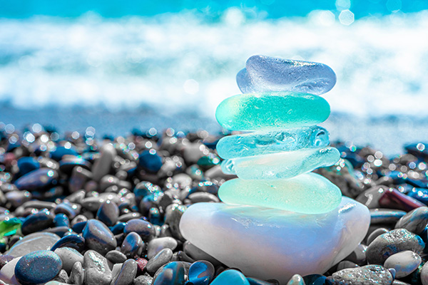 glass cairn stack